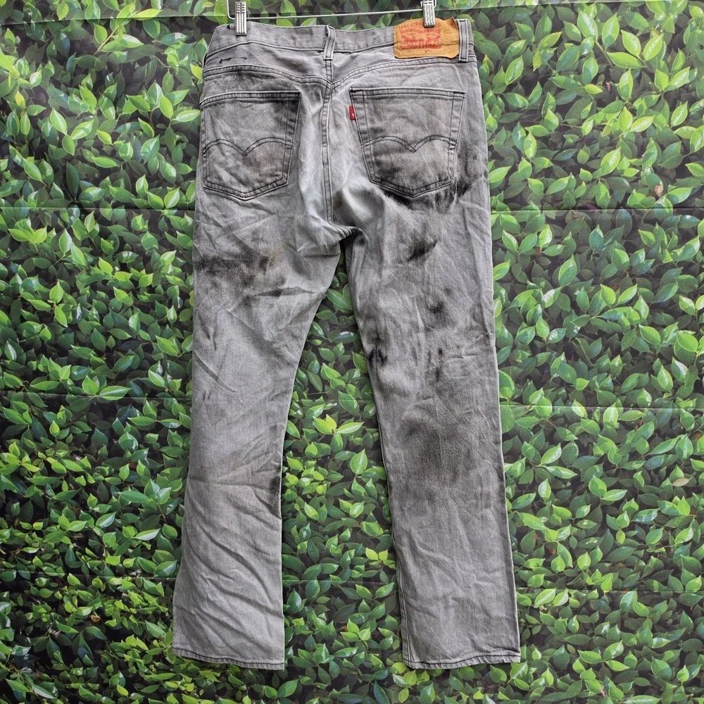 Levis 501 WaterLess Jeans Mens W34 L30 Gray Straight Leg Button Fly Denim